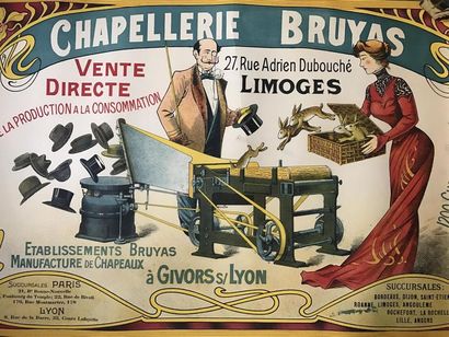 null CHAPELLERIE BRUYAS
Affiche entoilée
Imp. F. JAVANAUD Angoulème
77 x 118 cm