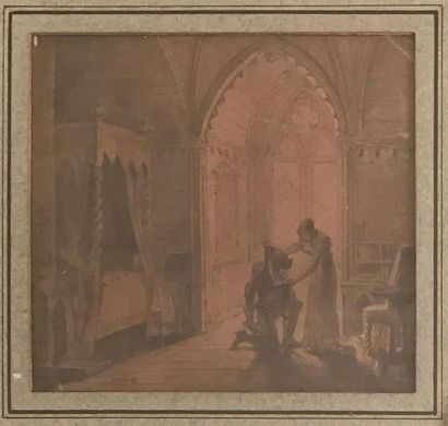null Attribué à Jean-Baptiste ISABEY (1767-1855) 
Intérieur de chambre (celle d'Henri...