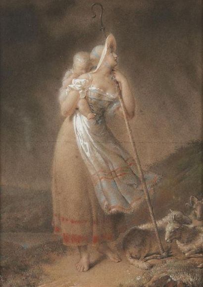 null Marie Philippe COUPIN de la COUPERIE (Sèvres 1773 ? Versailles 1851) 
Une jeune...