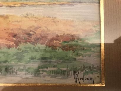 null E.REDOYIN (XIX-XXe siècles) 
Paysages 
Deux d'aquarelles signées en bas à droite...
