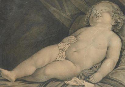 null D'après Jacques Louis DAVID (1748-1825)
Enfant endormi 
Reproduction
39 x 55...