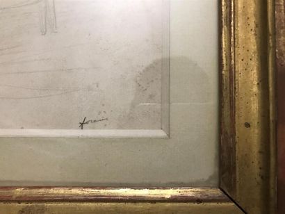null Jean-Louis FORAIN (1852-1931)
Femme dans un intérieur 
Dessin au crayon signé...