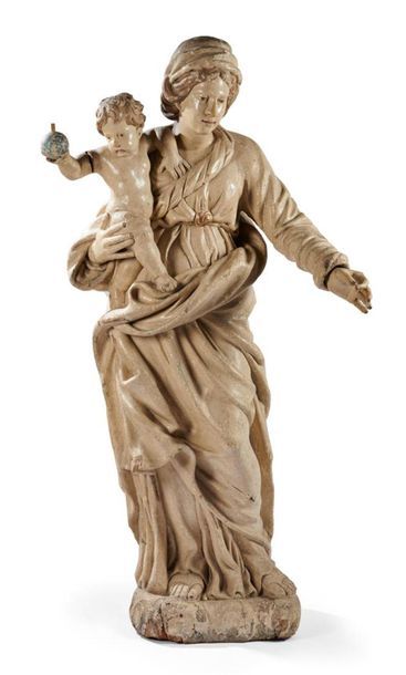null ECOLE FRANCAISE de la fin du XVIIème siècle
Vierge à l'Enfant
Sculpture en ronde-bosse...