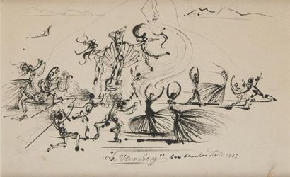 null Salvador DALI (1904-1989)
Le Venusberg, scène pour le ballet Bacchanale, 1939
Encre...