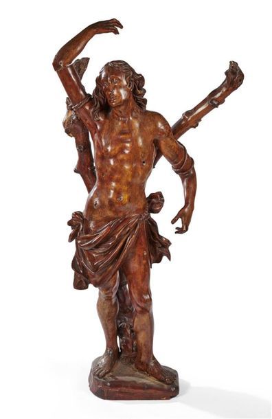 null ALLEMAGNE, fin du XVIIème siècle
Saint Sébastien 
Sculpture en ronde-bosse en...