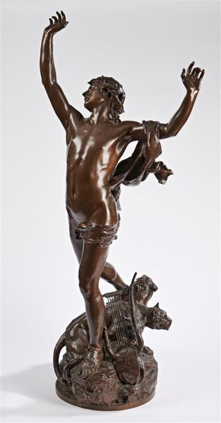 null Raoul VERLET (1857 - 1923)
La Douleur d'Orphée 
Sculpture en bronze à patine...