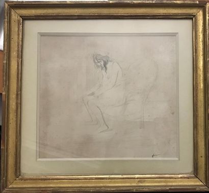 null Jean-Louis FORAIN (Reims 1852 - Paris 1931)
Femme assise : la frileuse
Crayon...