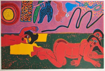 null CORNEILLE (1922 - 2010)
Nus rouges allongés 
Lithographie en couleurs, jusitifiée...