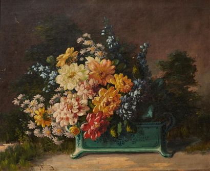 null Emile GODCHAUX (1860 - 1938)
Bouquet de fleurs dans une jardinière
Huile sur...