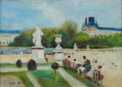 null Jules René HERVÉ (1887-1981)
Jardin des Tuileries
Huile sur toile signée en...