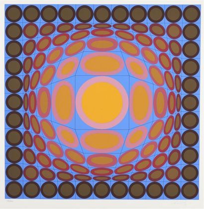null Victor VASARELY (1906-1997)
Composition cinétique (orange et bleue)
Lithographie...