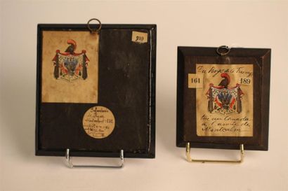 null ECOLE FRANCAISE du XIXe siècle 
Portraits d'homme en habit 
Deux miniatures...