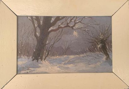 null Léon ZEYTLINE (1885-1962) 
L'Hiver - Alsace, monogramé en bas à gauche, 10 x...