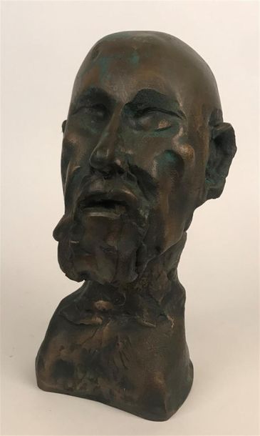 null Jean ROULLAND (Né en 1931)
Buste d'Hippocrate
Epreuve en bronze à patine brune...