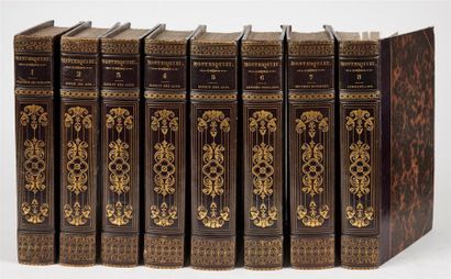 null MONTESQUIEU. Oeuvres. Paris, Dalibon, 1822. 8 volumes in-8, demi-maroquin aubergine...