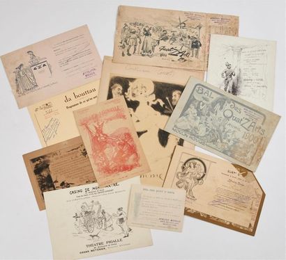 null MENUS et CARTES . 1877-1957. Ensemble 58 menus ou cartes, en feuilles.	
58 menus...