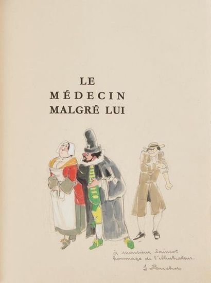 null MOLIERE. Le Médecin malgré lui. Paris, Laboratoire Chantereau, 1938. In-8, chagrin...