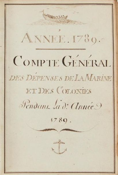 null MANUSCRIT du XVIIIème siècle . Dépenses de la Marine et des Colonies Pendant...