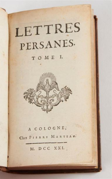 null [Charles de Secondat, Baron de MONTESQUIEU]. Lettres persanes. Cologne, Pierre...