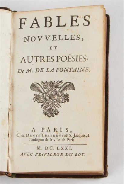 null Jean de LA FONTAINE. Fables nouvelles, et autres poésies. Paris, Denys Thierry,...