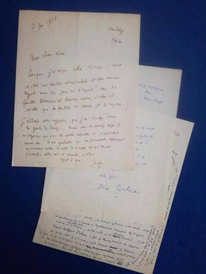 null COCTEAU (Jean) poète dessinateur et cinéaste français (1889-1963).3 documents...
