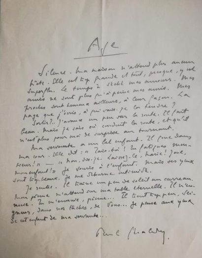 null GÉRALDY (PAUL) poète français (1885-1983)
Manuscrit autographe signé (sans lieu...