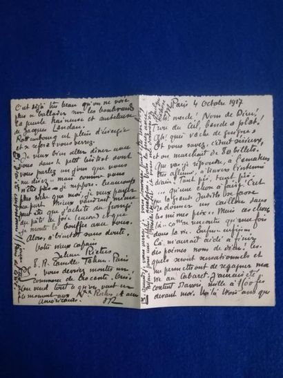 null RICTUS (Gabriel Randon dit Jehan) poète français (1867-1933). Lettre autographe...