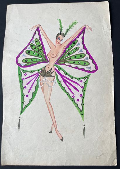 ZIG ZIG. Butterfly , gouache on paper, 49 x 32 cm.