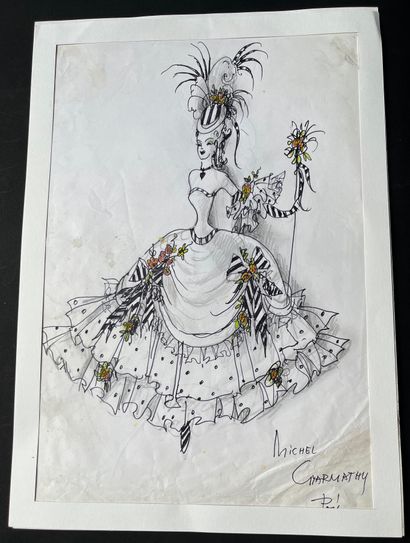 GYARMATHY Folies Bergère, 2 dessins sur papier, 30 x 43 cm chaque.