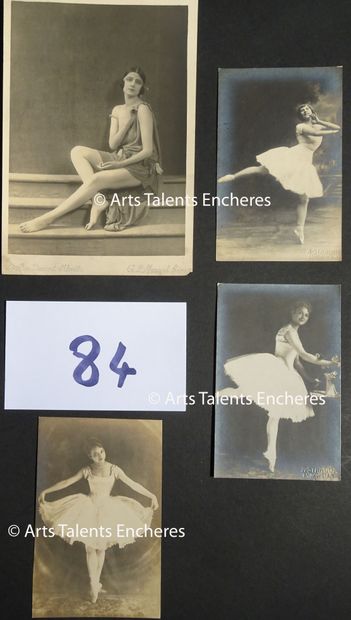 null GL MANUEL and others

"Set of 4 portraits of dancers to identify c 1900. Silver...