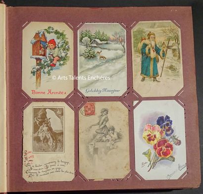 null CARTES POSTALES ANCIENNES 475 Cartes postales anciennes dans un album relié...