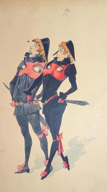 null CHOUBRAC Alfred - CIRQUE « Les soeurs siamoise », artiste de cirque vers 1900....