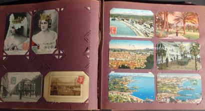 null OLD POSTCARDS 475 Old postcards in a bound album mainly on the French Riviera...