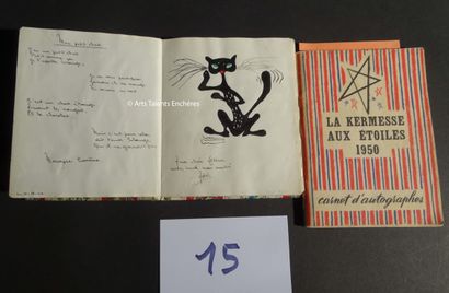 null LA KERMESSE AUX ETOILES circa 1950 Autograph book with signatures of artists...