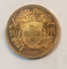 null Gold coin. Switzerland

A gold coin Swiss Cross 20frs, 1930.

A true Helvetian...