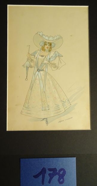 CHOUBRAC CHOUBRAC ALFRED ( 1853-1902 )

"Elégantes" c.1880. Costumes créés pour le...