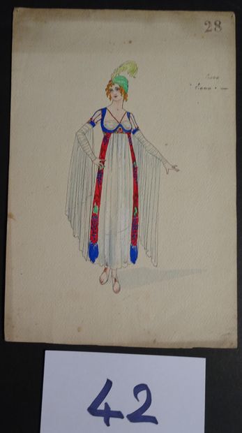 SOKOLOFF SOKOLOFF IGOR (beginning of the 10th century) 

"Woman with an egret. Pen,...