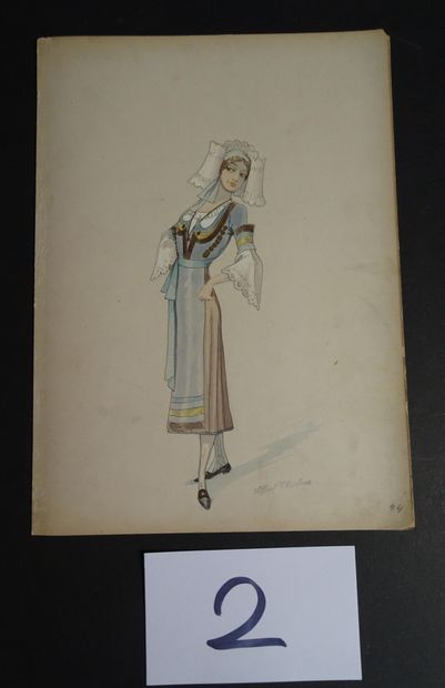 CHOUBRAC CHOUBRAC ALFRED ( 1853-1902 ) 
"Les Breton, costumes de scénes " c.1900....