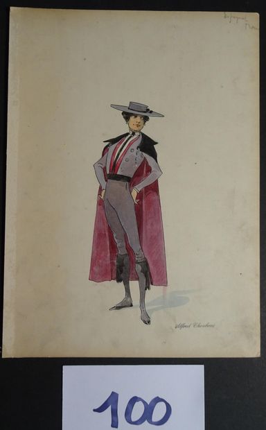 CHOUBRAC CHOUBRAC ALFRED ( 1853-1902 )

"L'espagnole" c.1900. Costumes créés pour...