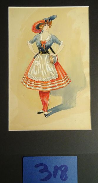 PERAS PÉRAS

"La coquarde ". c.1900. Gouache et crayon. 32 x 25 cm. ( passe partout...