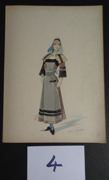 CHOUBRAC CHOUBRAC ALFRED ( 1853-1902 ) 
"The Breton, costumes of scenes" c.1900....