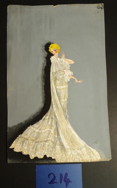 ZIG ZIG ( LOUIS GAUDIN DIT ) ( 1882-1936 ) 

"Comédienne" c.1930. Gouache sur papier....