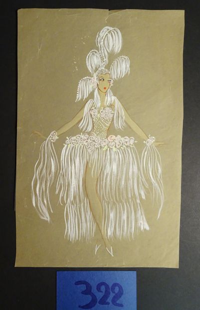WITTOP FREDDY WITTOP ( 1911-2001 )

 "Danseuse". Gouache et crayon sur papier calque....