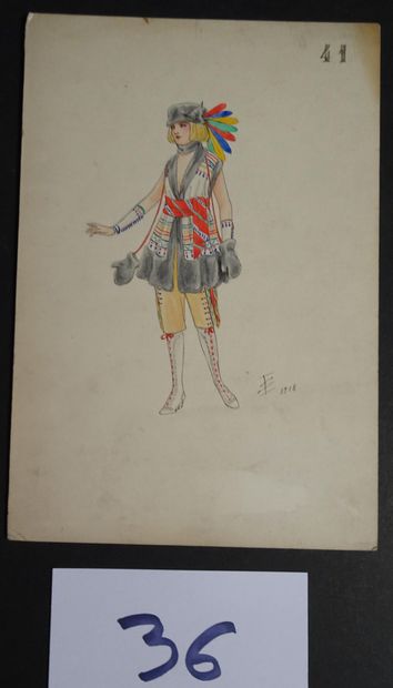 SOKOLOFF SOKOLOFF IGOR ( début du Xxéme siècle) 

"Femme au turban à plumes". Plume,...