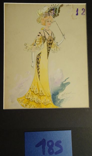 MINON MINON

"Elégantes " c.1880. Maquettes de costume pour une revue. Ensemble de...