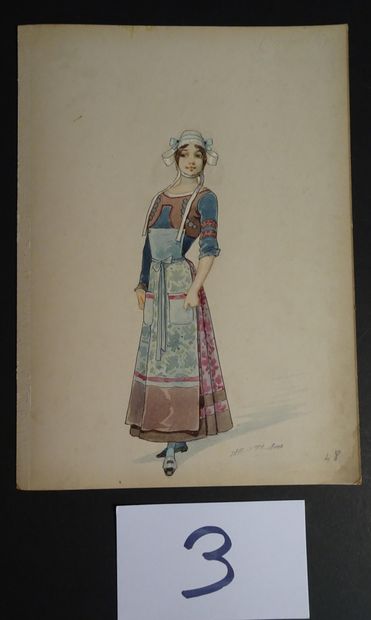 CHOUBRAC CHOUBRAC ALFRED ( 1853-1902 )

"Les Breton, costumes de scénes " c.1900.

Ensemble...