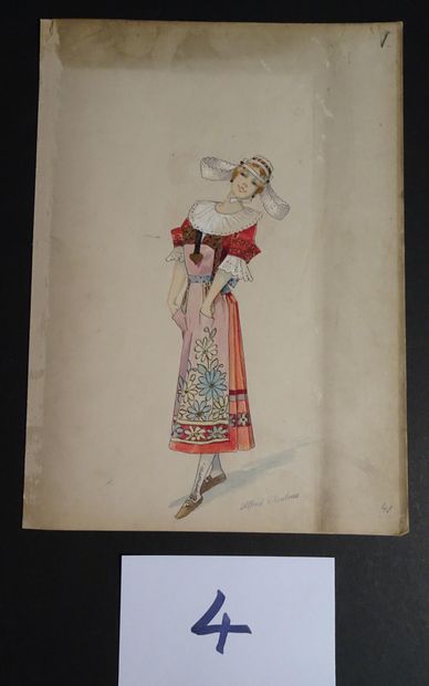 CHOUBRAC CHOUBRAC ALFRED ( 1853-1902 )

"Les Breton, costumes de scénes" c.1900.

Ensemble...