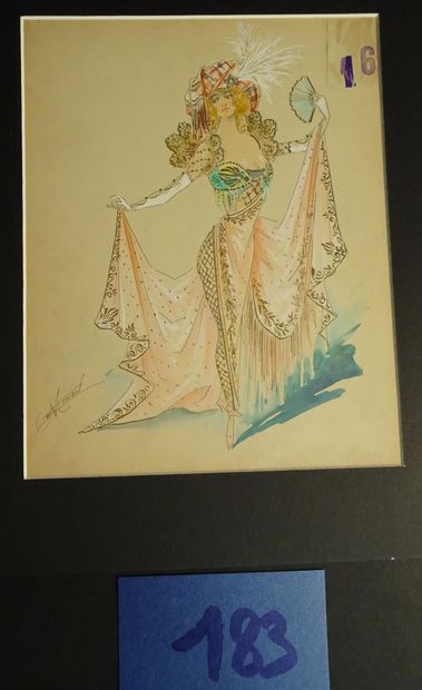 MINON MINON

"Danseuses à l'éventail " c.1880. Maquettes de costume pour une revue....