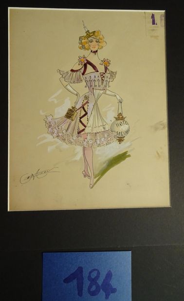MINON MINON

"Danseuses à l'ombrelle " c.1880. Maquettes de costume pour une revue....