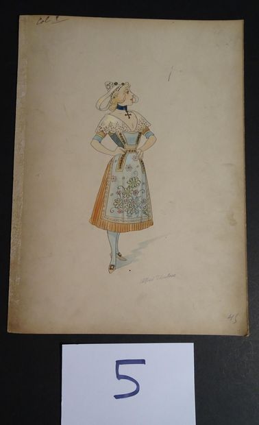 CHOUBRAC CHOUBRAC ALFRED ( 1853-1902 ) 
"Les Breton, costumes de scénes" c.1900....
